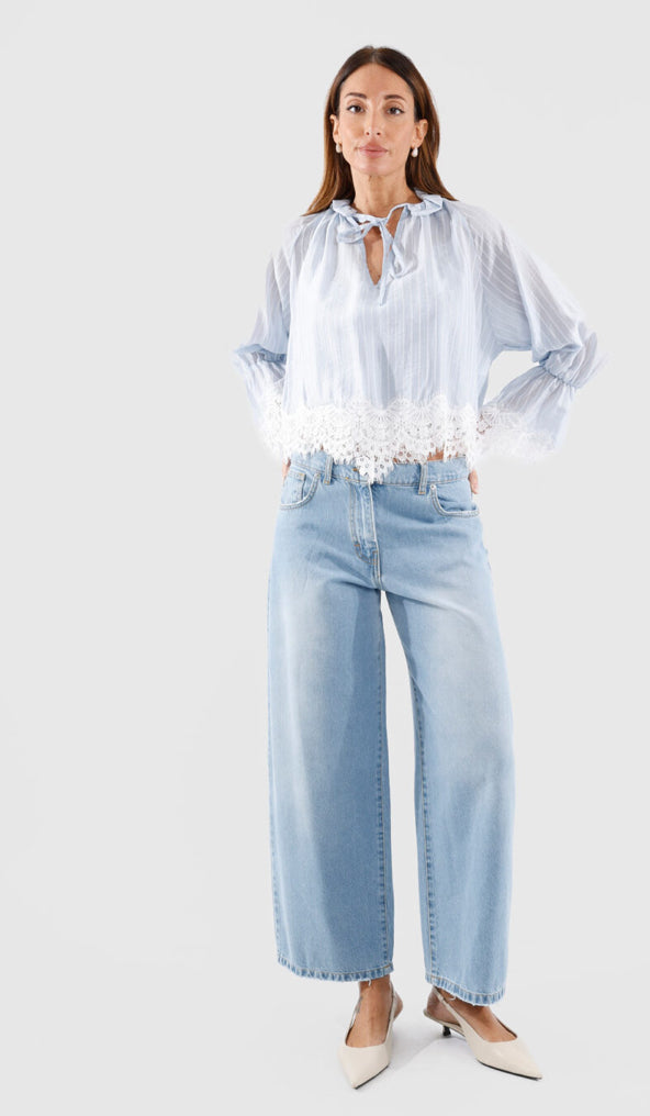 HAVEONE-camicia con pizzo