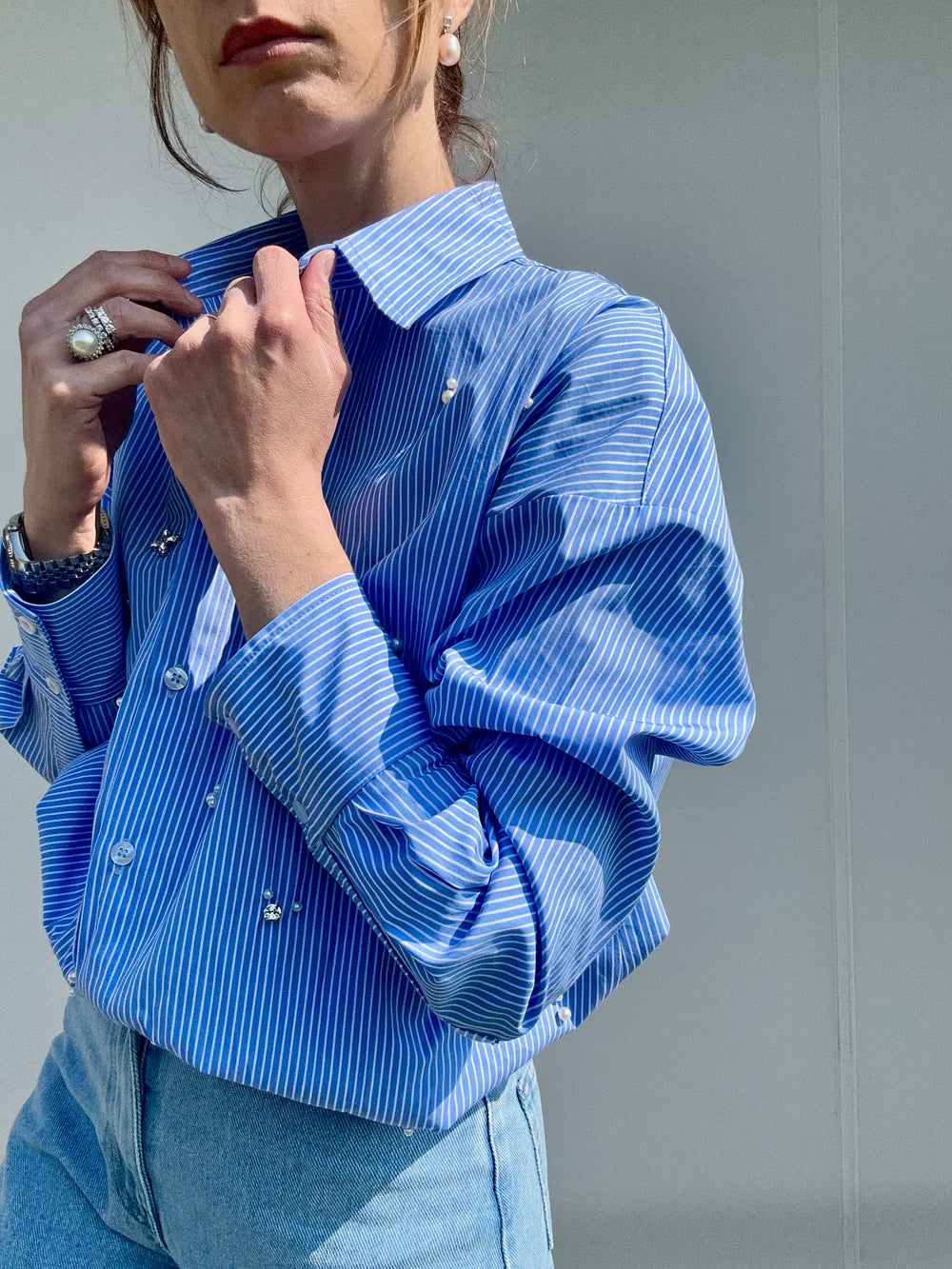 HAVEONE-camicione con strass