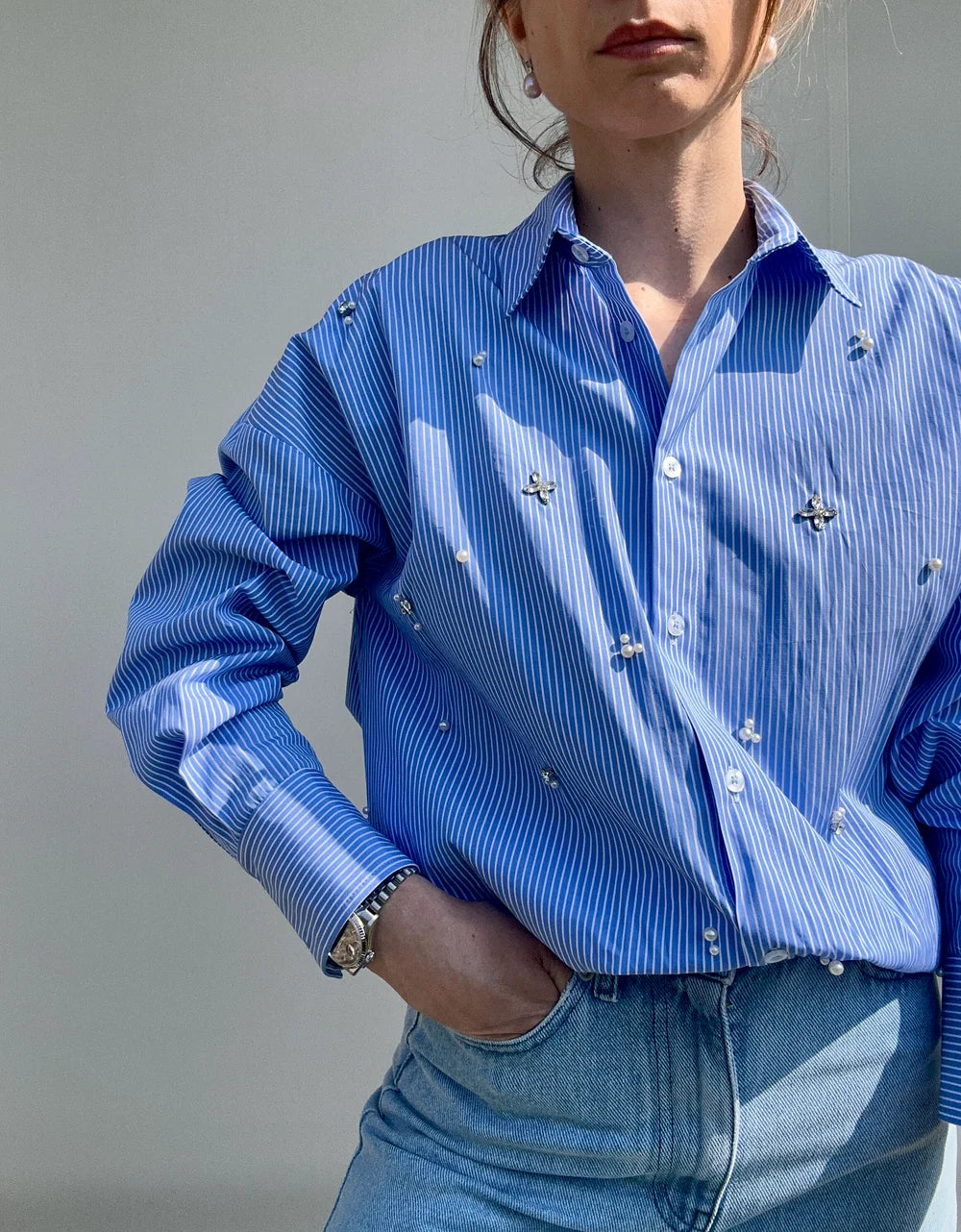 HAVEONE-camicione con strass
