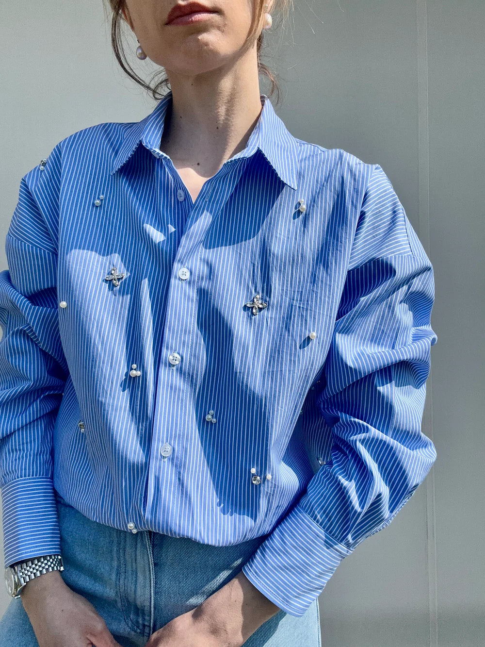 HAVEONE-camicione con strass