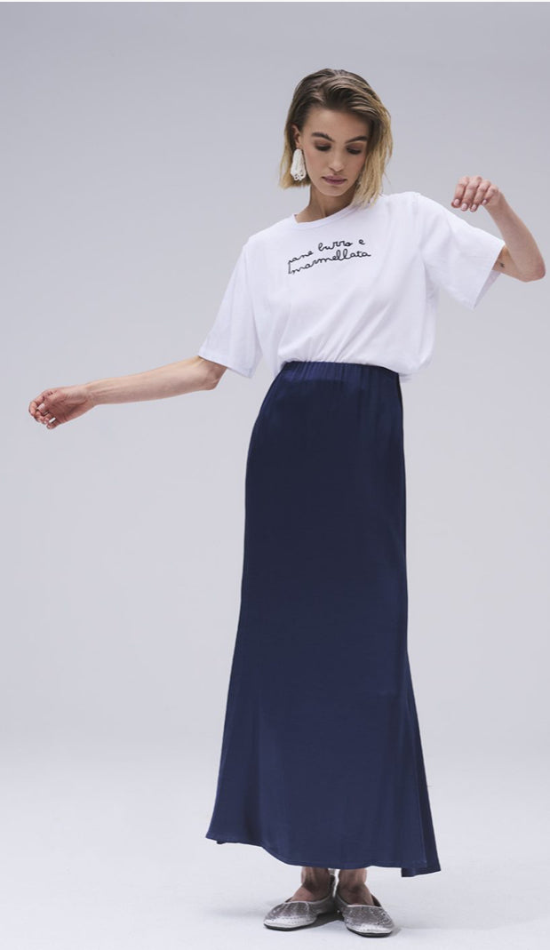 H2O-t-shirt con scritta blu