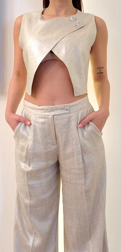 SILENCE LIMITED-pantaloni in lino