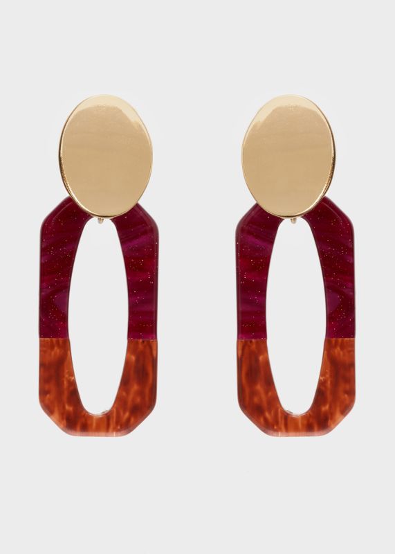 ORECCHINI LUNGHI OVALI DEA RESINA VIOLA