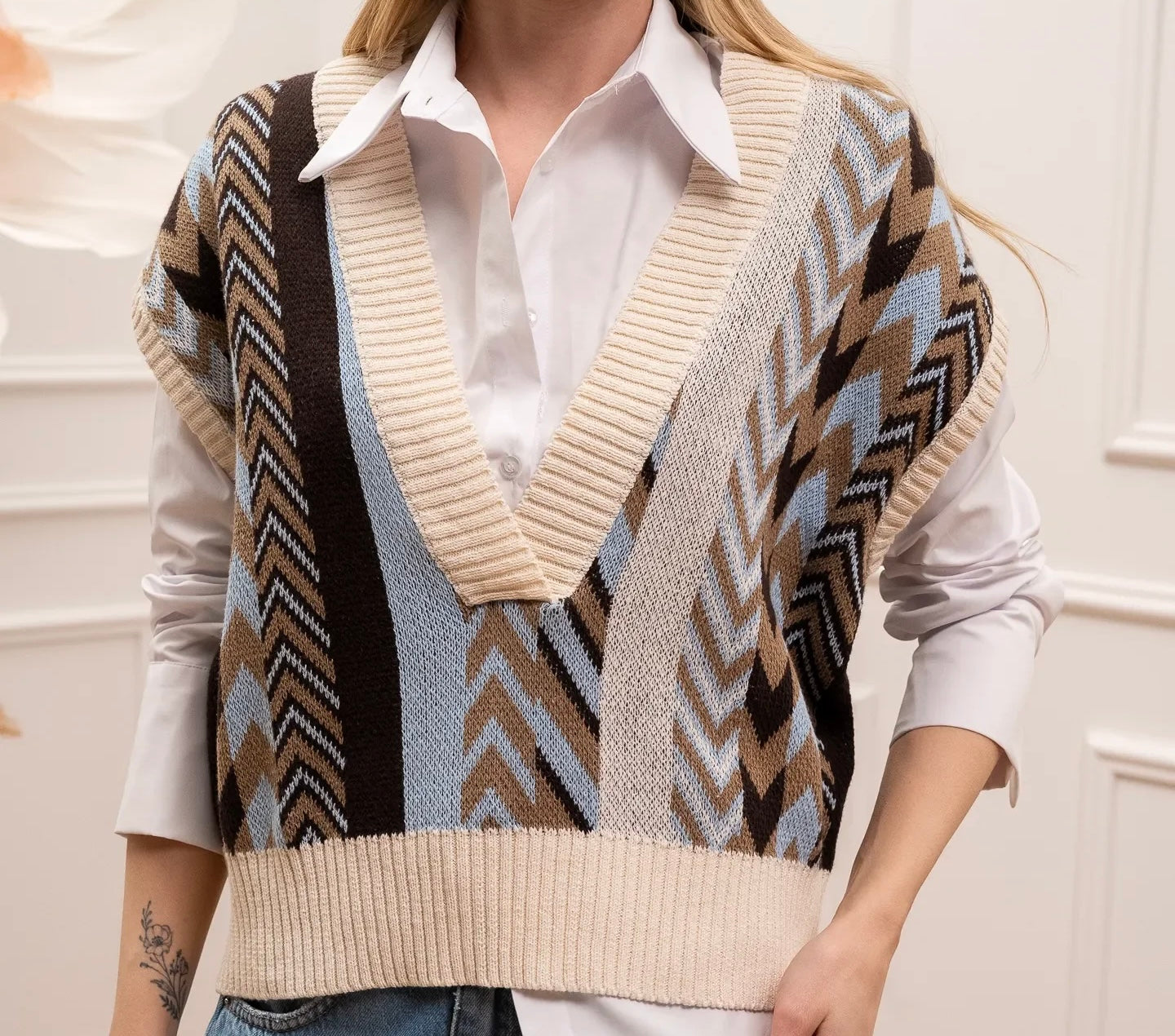 HAVEONE-gilet jacquard