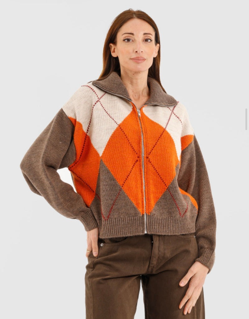 HAVEONE-cardigan a rombi