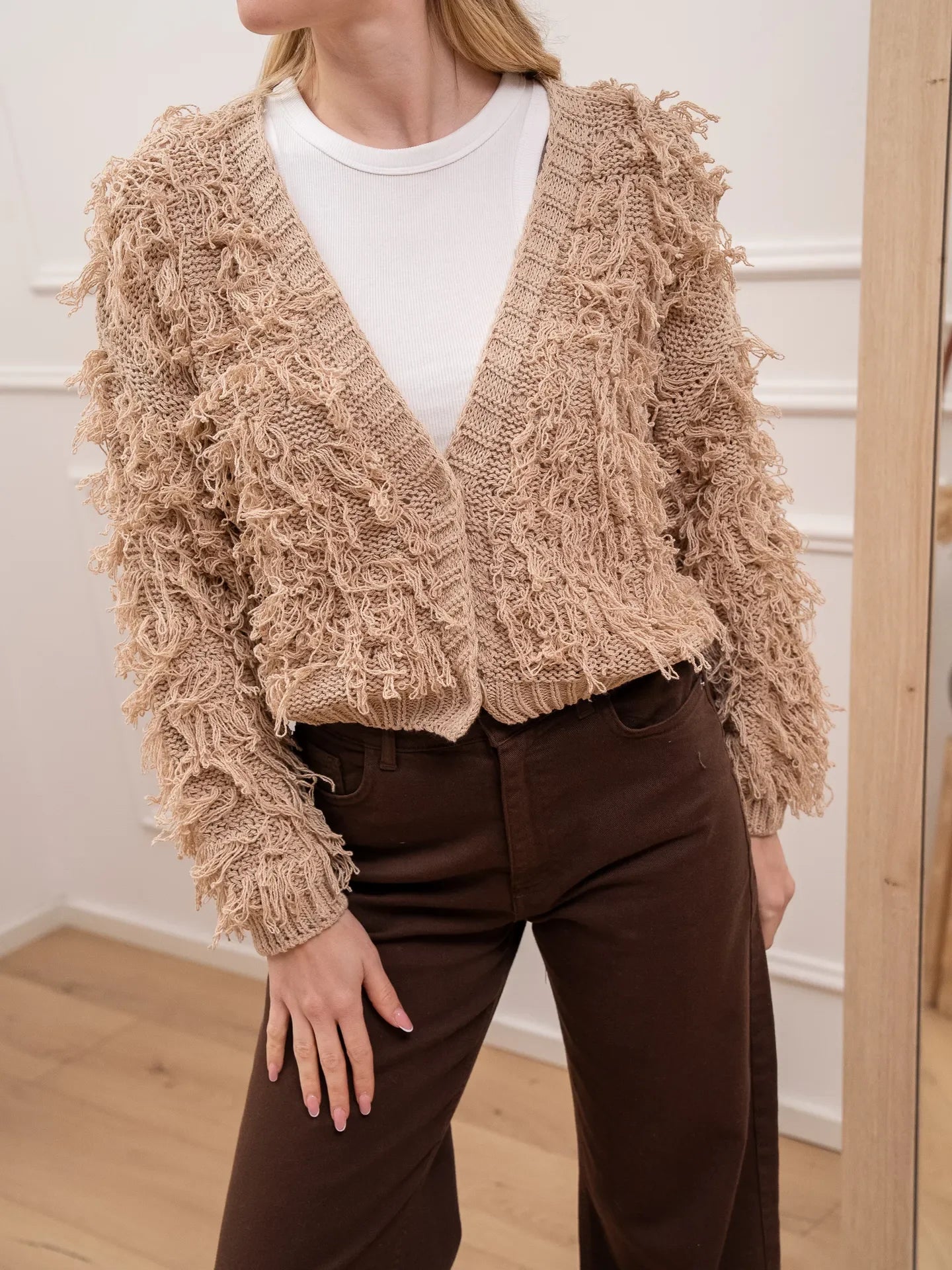 HAVEONE-cardigan frange