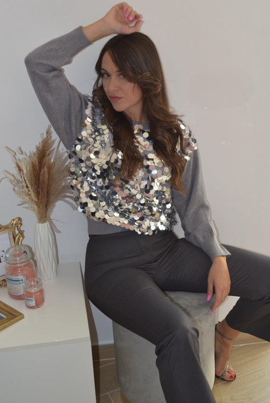 PHO FIRENZE-maglione con paillettes