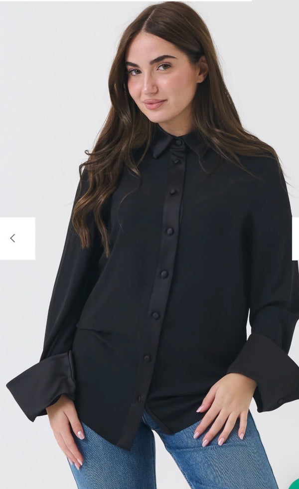 SILENCE LIMITED-camicia con profili in raso