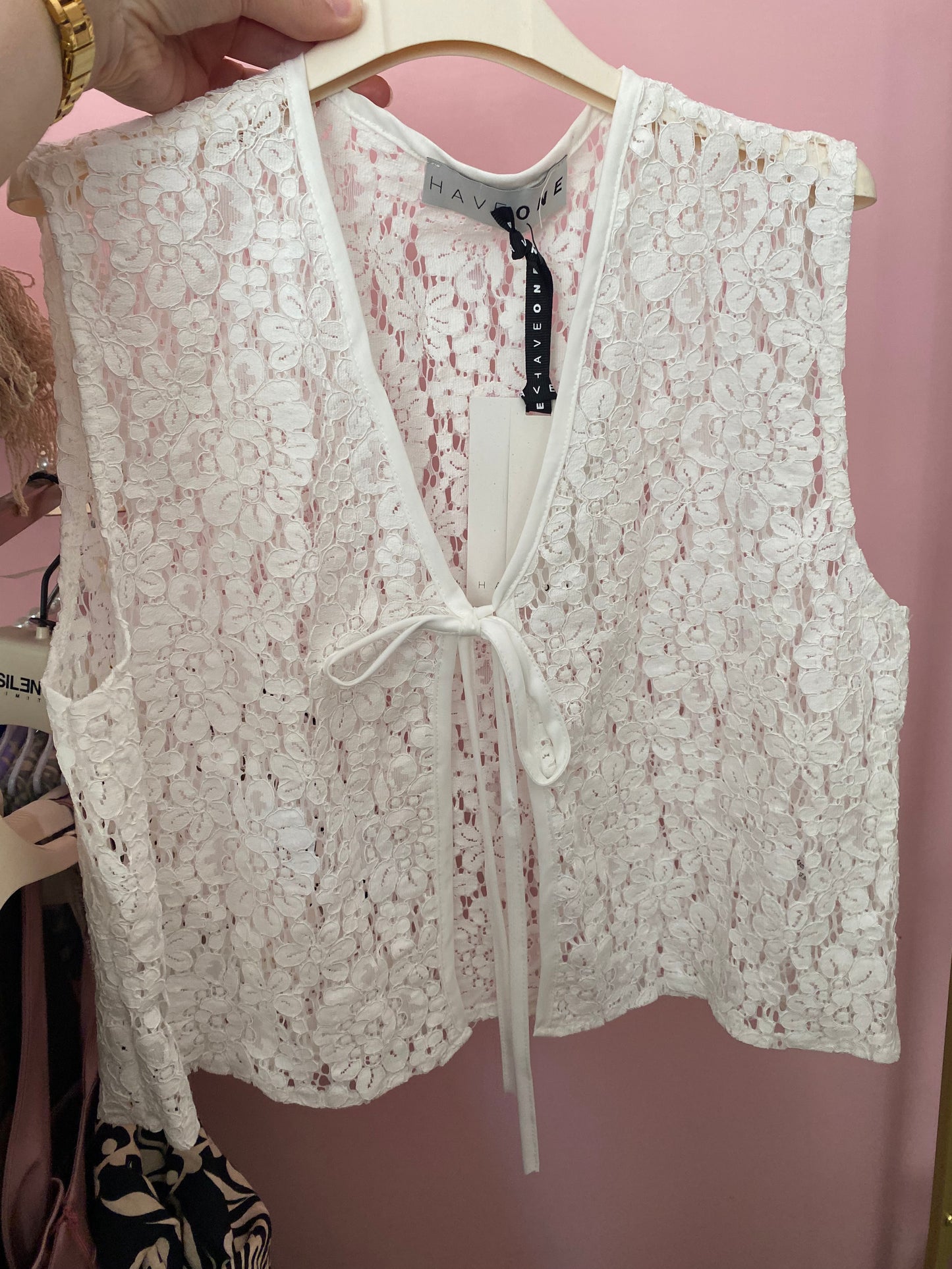 HAVEONE-gilet in pizzo