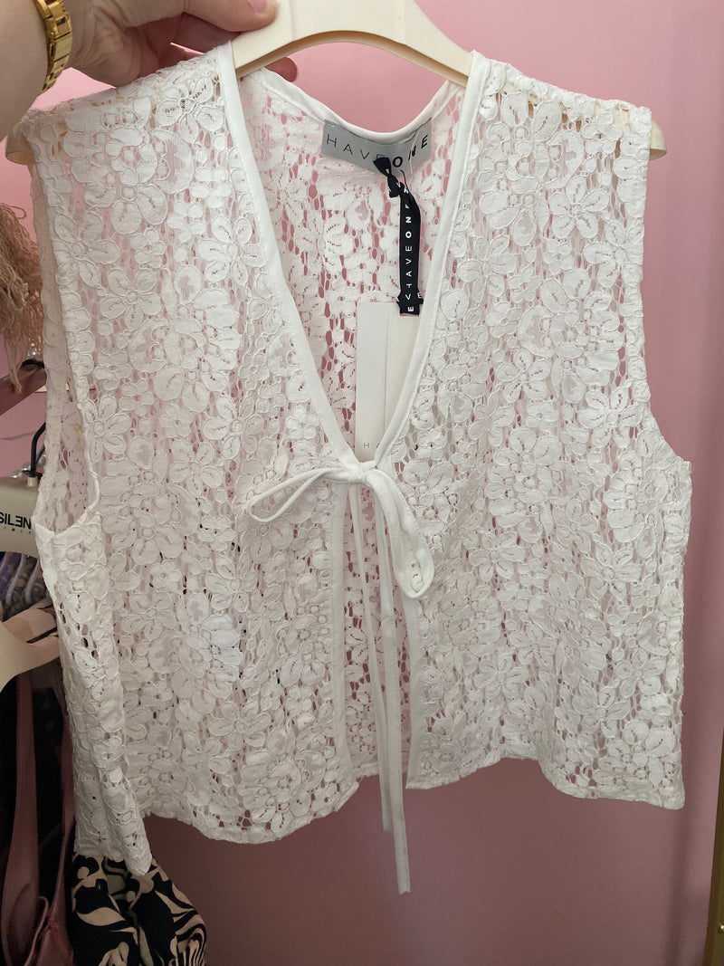 HAVEONE-gilet in pizzo