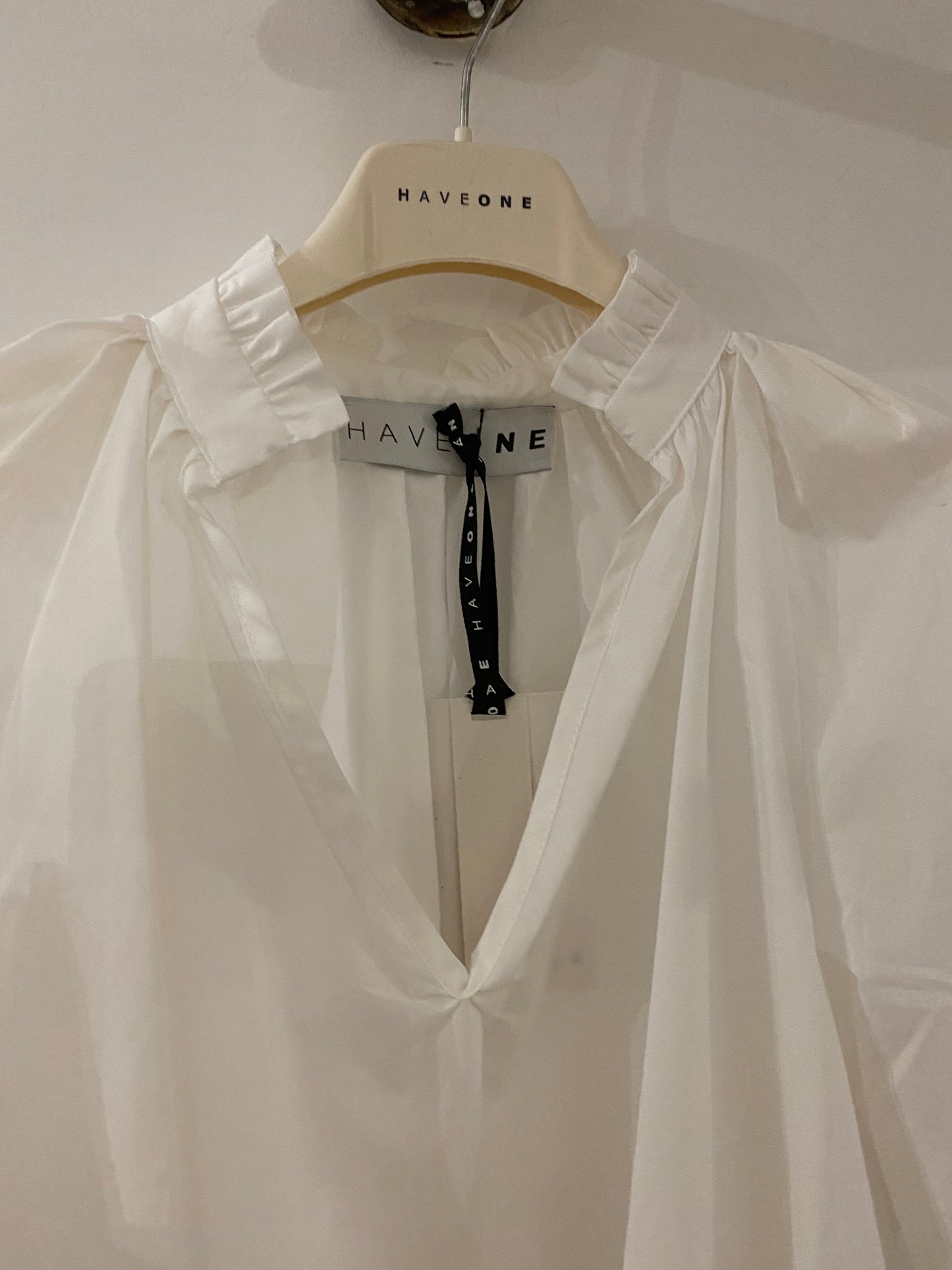 HAVEONE-camicia in cotone con pizzo