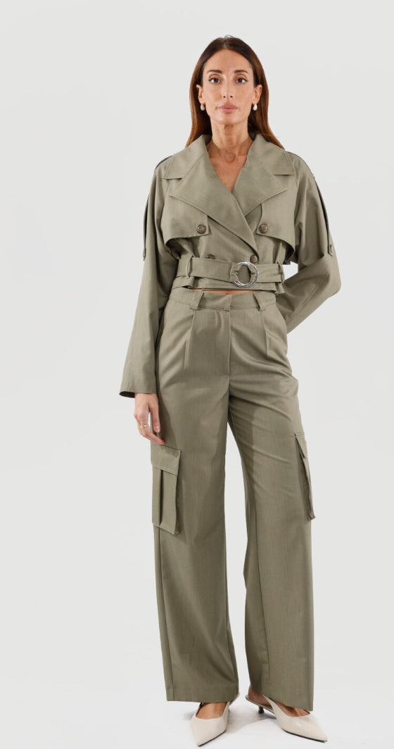 HAVEONE-giacca corta a trench