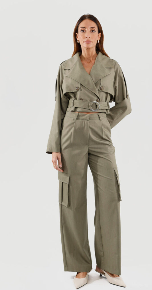 HAVEONE-giacca corta a trench