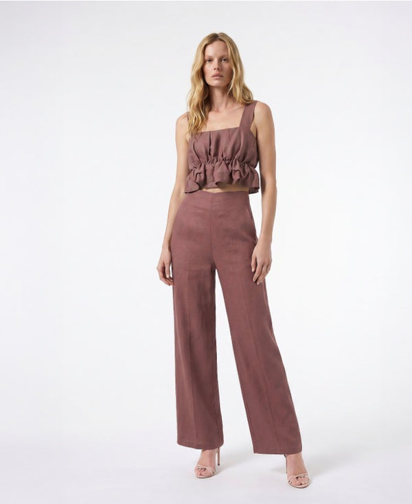 SILENCE LIMITED-wide linum pants