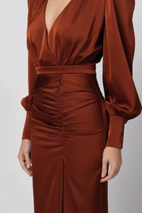 SILENCE LIMITED-V-neck dress with shoulder straps