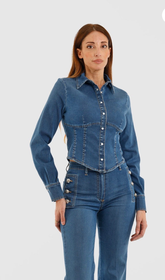 HAVEONE-camicia in jeans corpetto