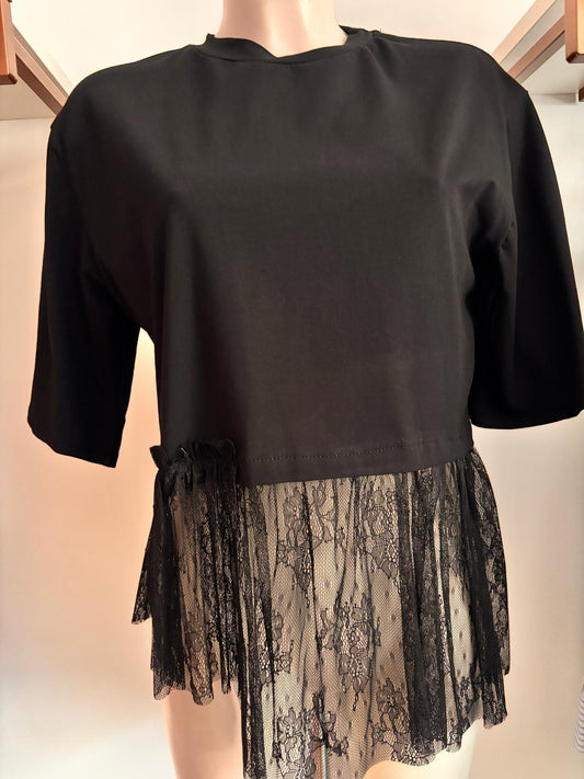 HAVEONE-t-shirt con pizzo