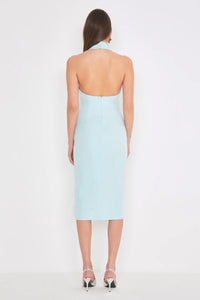 SILENCE LIMITED-halter plume dress