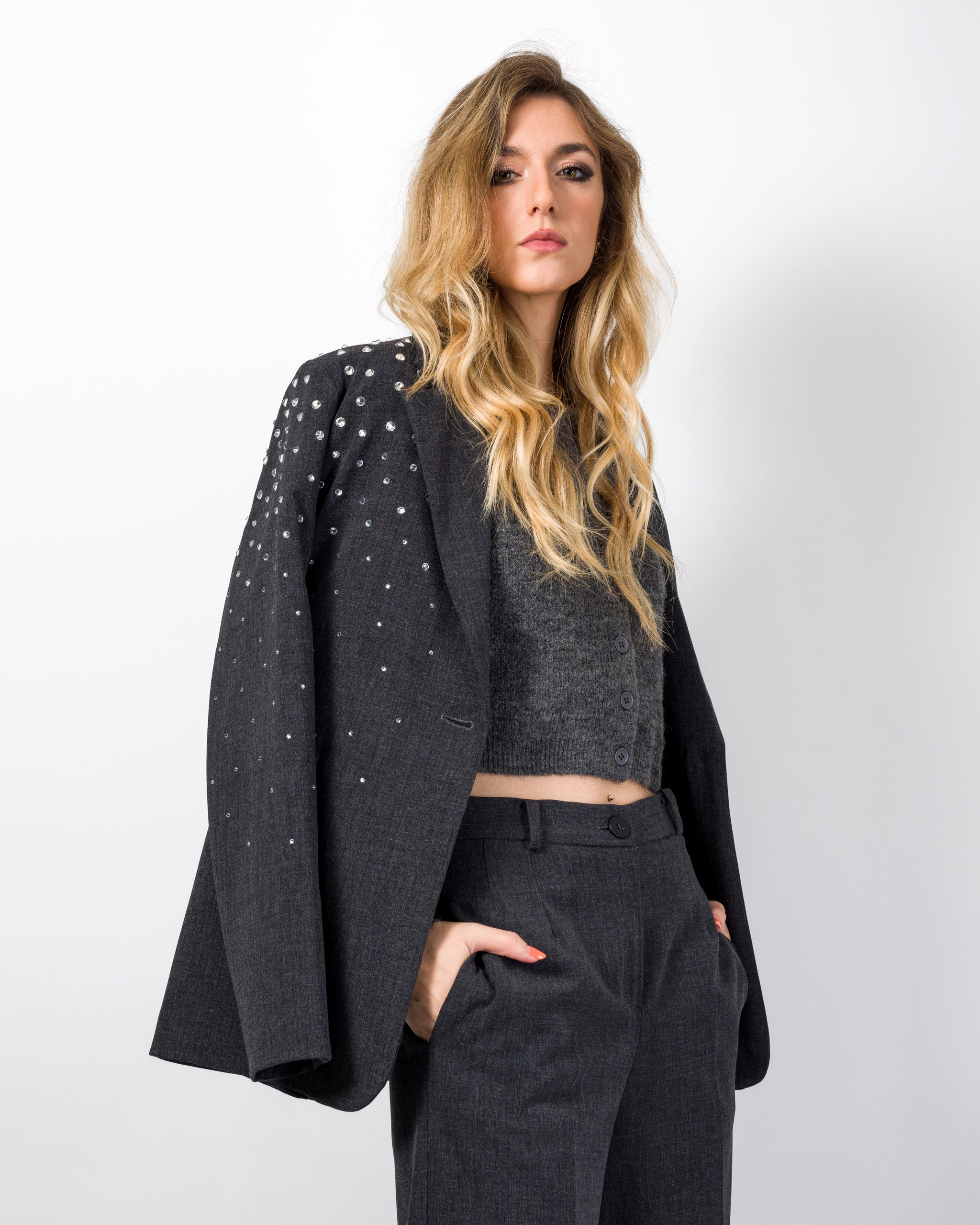HAVEONE-giacca con strass