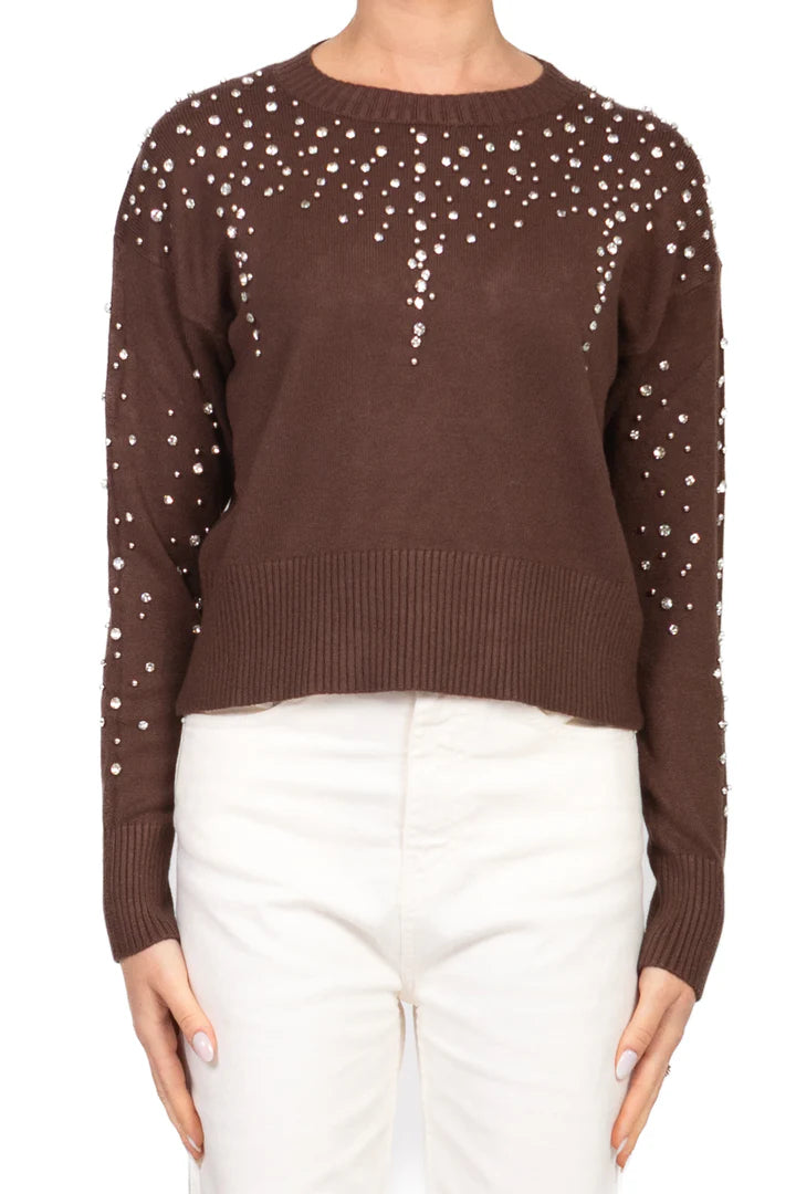 HAVEONE-Pull con strass
