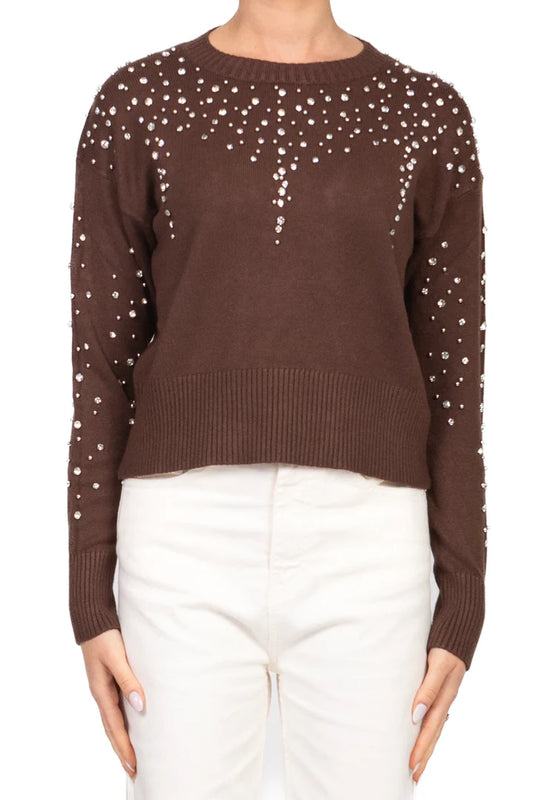 HAVEONE-Pull con strass
