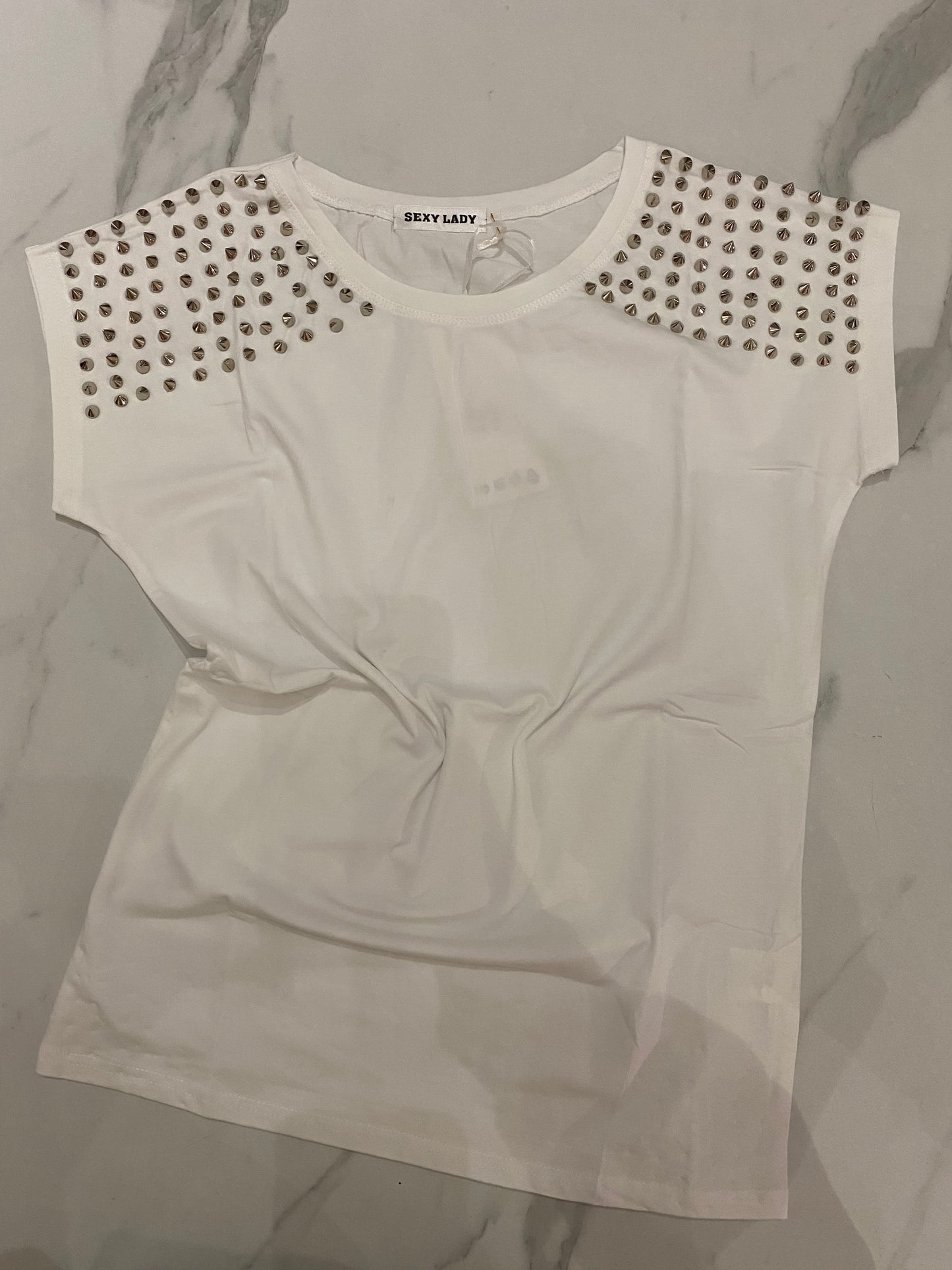 VOGUE-t-shirt con borchie