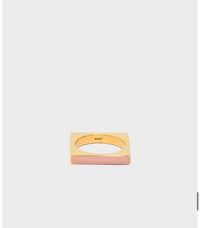 RING ENAMELLED SQUARE WHITE GOLD ACC. INOS.